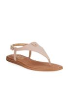 Carolina Faux-suede Flat Thong Sandals, Pink