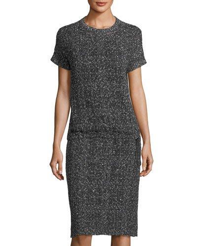 Shimmer-tweed Short-sleeve