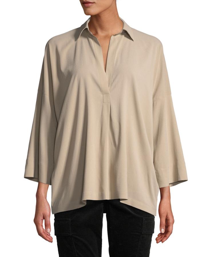 Oversized Long-sleeve Blouse