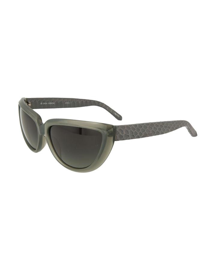 Acetate/snakeskin Cat-eye