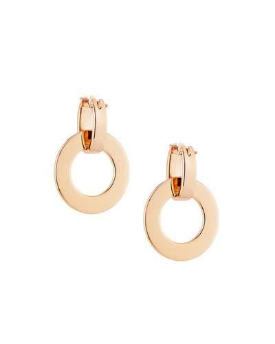 18k Rose Gold Round Drop Earrings