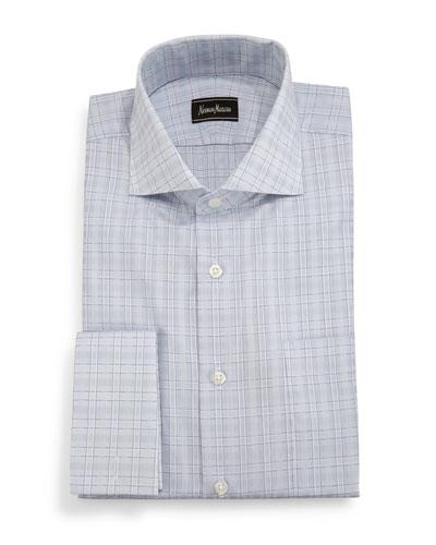 Classic-fit Plaid Dress Shirt, Pale Blue