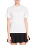 Crewneck Short-sleeve Horse-print Cotton Jersey T-shirt W/ Pocket