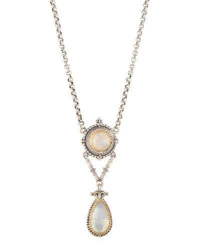 Erato Labradorite Doublet 2-drop Pendant Necklace