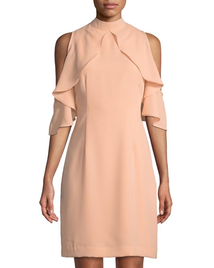 Cold-shoulder Ruffled Sleeve