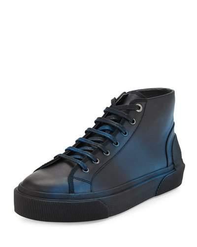 Two-tone Leather Mid-top