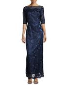 34 Sl Embroideredseq Gown