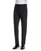 O'connor Base Tuxedo Trousers With Satin Trim, Black