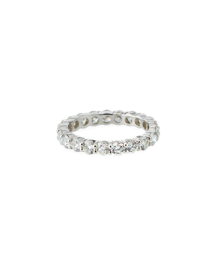 18k White Gold Diamond All-the-way Around Ring,