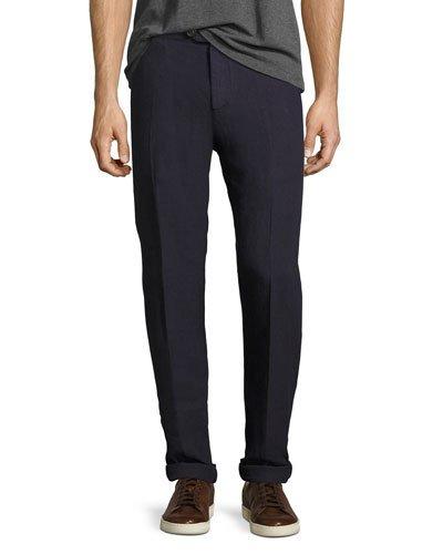 Linen Basic Trouser Pants, Blue