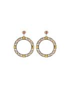 Pink Tourmaline Open Hoop Earrings