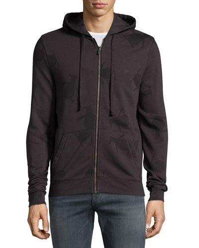 Logo-jacquard Hooded Sweatshirt, Phantom