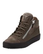 Men's Embossed Leather Mid-top