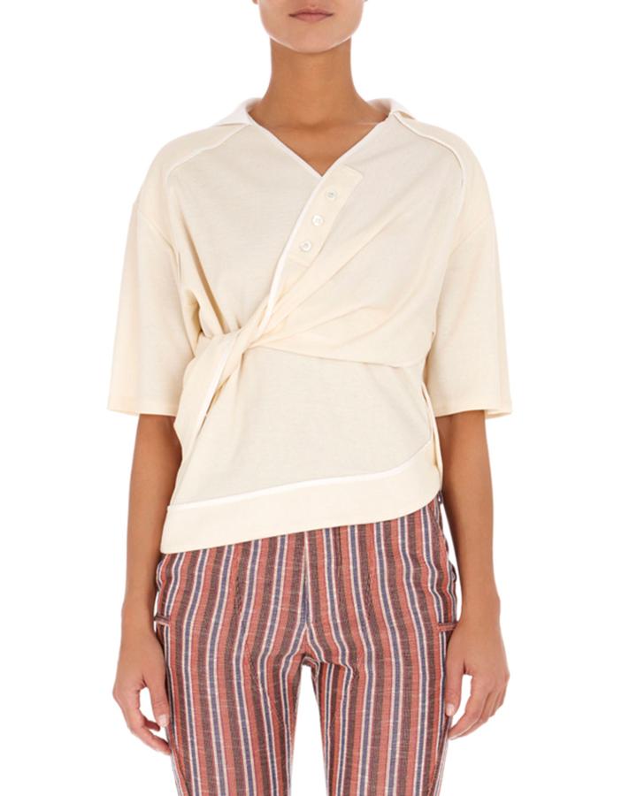 Deconstructed Pique Cotton Blouse