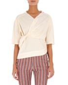 Deconstructed Pique Cotton Blouse