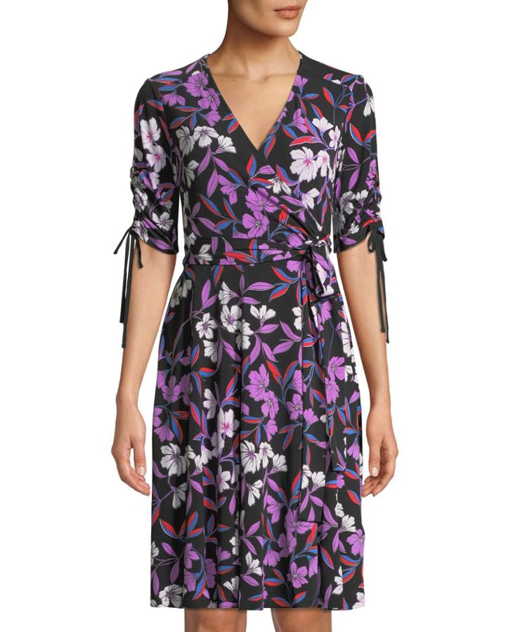 Floral-print Jersey Wrap Dress