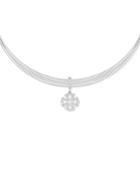 Multi-strand Diamond Maltese Cross Necklace