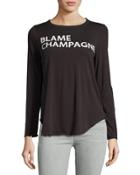 Blame Champagne Graphic Jersey Tee, Black