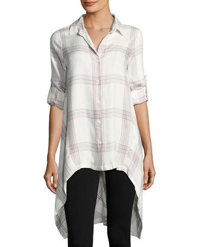 Plaid High-low Tunic