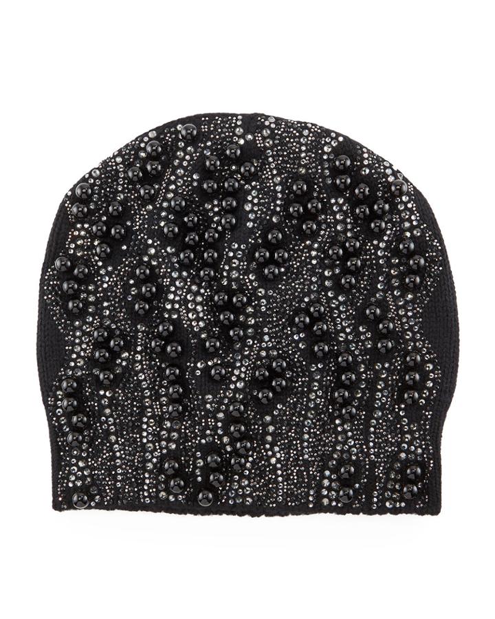Pearly/jeweled Cashmere-blend Beanie