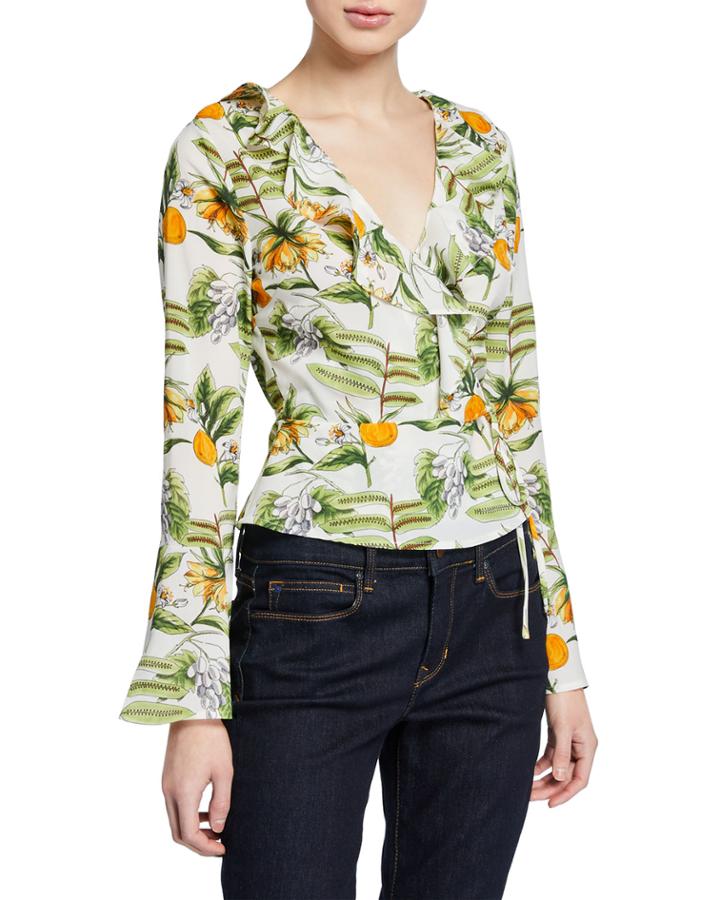 Limonada Tie-waist Printed Wrap Top
