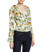 Limonada Tie-waist Printed Wrap Top