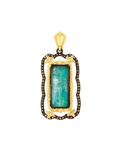 Old World Malachite Doublet Enhancer W/ Champagne Diamonds