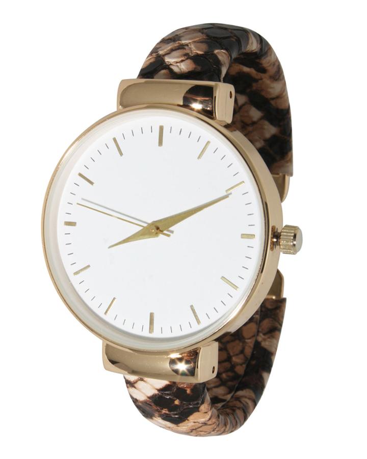 Snake Print Cuff Bangle Watch