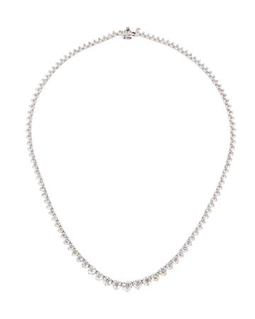 18k White Gold Graduated Diamond Tennis Necklace,