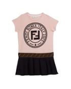 Colorblock Logo Short-sleeve Dress,