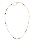 Long Pearlescent & Crystal Beaded Necklace