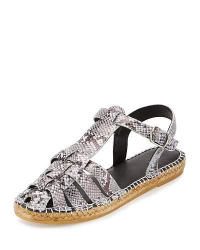 Liliana Snake-print Leather Fisherman