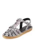Liliana Snake-print Leather Fisherman