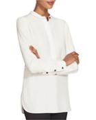 Dree Matte Silk Long-sleeve Blouse