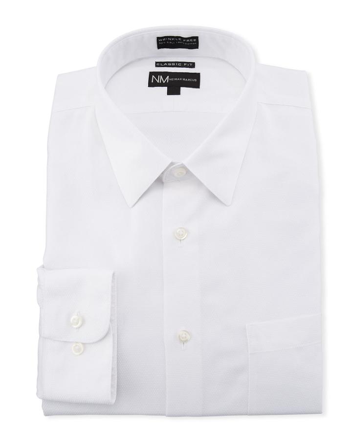 Classic-fit Non-iron Solid Textured Dress