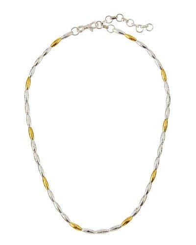 Wheat Two-tone Beaded Necklace,