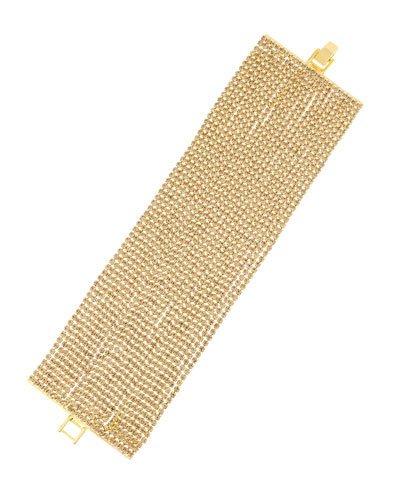 22-row Golden Rhinestone Bracelet