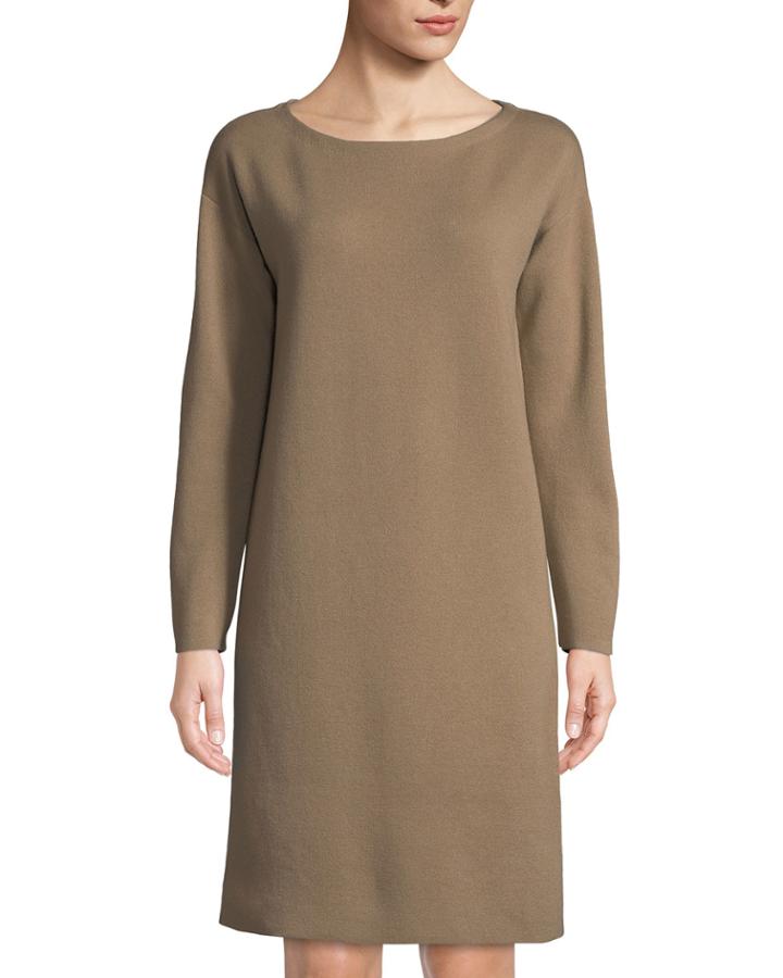 Scoop-neck Wool-blend