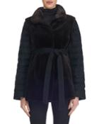 Sheared Mink Fur Jacket With Detachable Cashmere/down