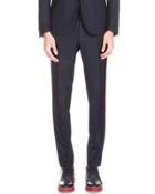 Straight-leg Wool Trousers, Navy
