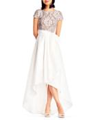 Emblem Brocade High-low Gown