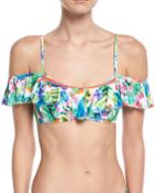 Cactus Enchantress Off-the-shoulder Ruffled Top