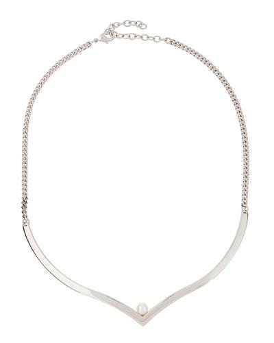 Emma Silver-dipped Freshwater Pearl Collar Necklace