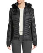 Down Fill Faux-fur Hooded Puffer Jacket