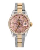 Pre-owned 34mm Diamond Oyster Perpetual Datejust Watch In Two-tone