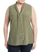 Dana Sleeveless Tie-neck Silk Blouse,