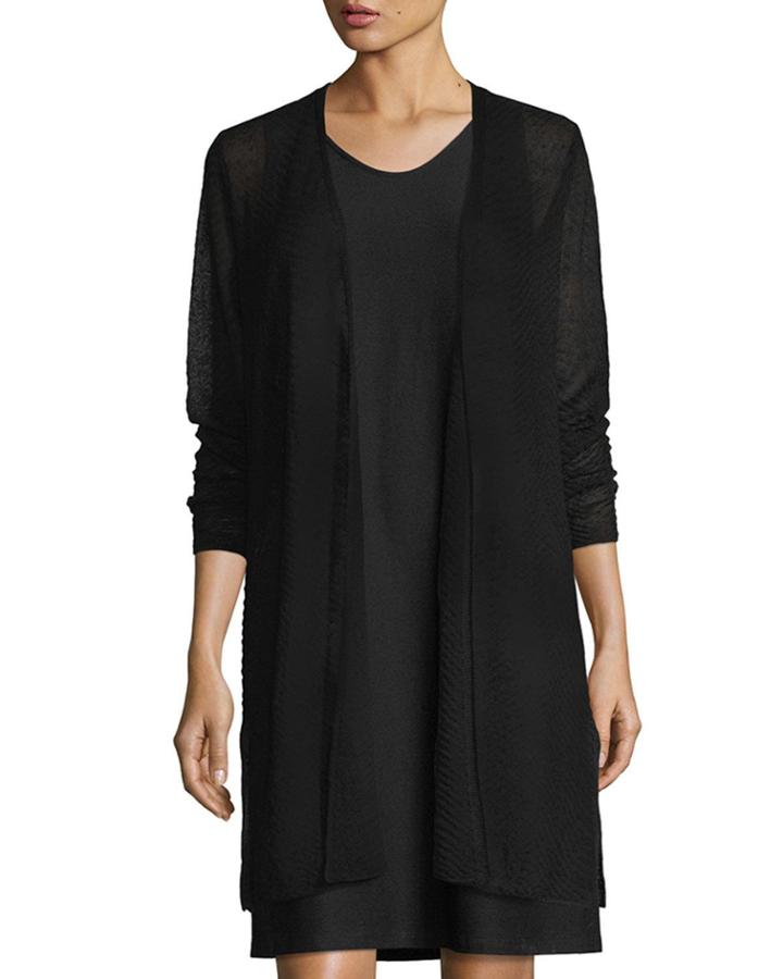 Sheer Long Cardigan W/