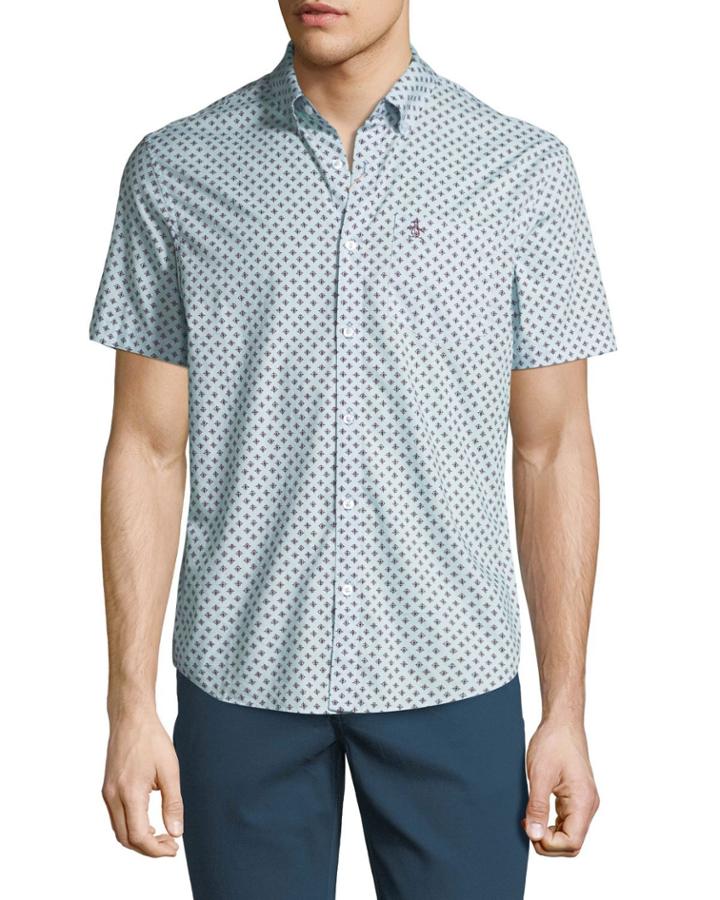 Men's Hand-drawn Geometric Print