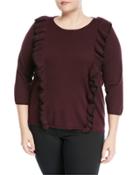 Tipped-ruffle 3/4-