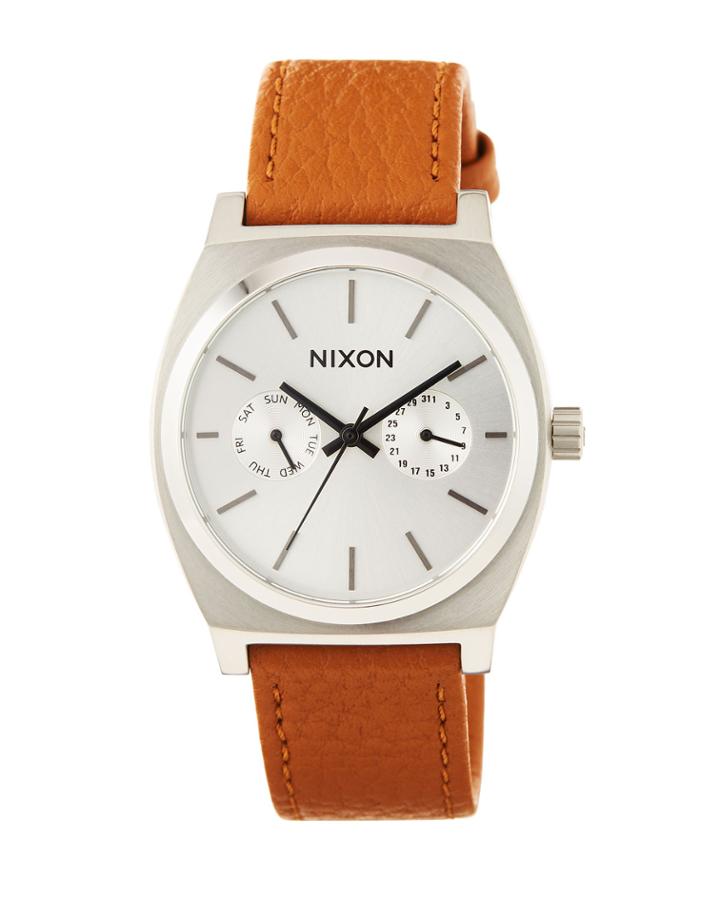 37mm Time Teller Deluxe Leather Watch, Tan